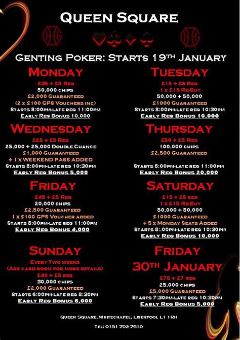  g casino liverpool poker schedule
